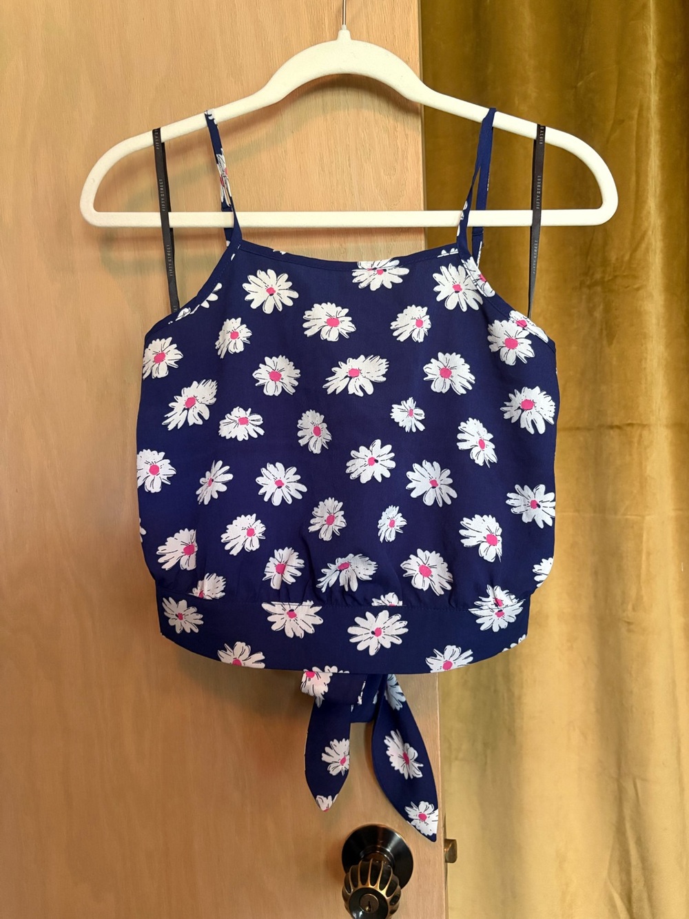 Navy Daisy Tie-Back Cami Top - Floral Summer Tank